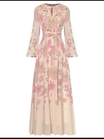 Spring And Summer Station Elegant Fairy Flower Tender Holiday Wind Ethere Long Dress